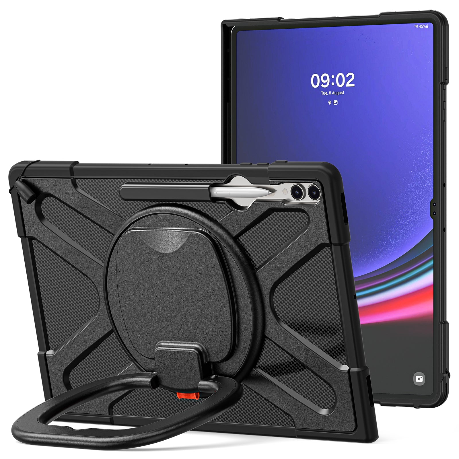 For Samsung Galaxy Tab S8 Ultra X900 / X906 / S9 Ultra X910 Style-B Tablet Case Hand Grip Kickstand PC + TPU Tablet Cover For Samsung Galaxy Tab S8 Ultra X900 / X906 / S9 Ultra X910 Style-B Tablet Case Hand Grip Kickstand PC + TPU Tablet Cover